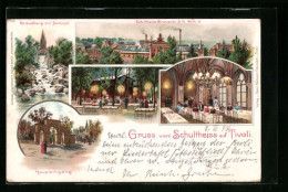 Lithographie Berlin-Kreuzberg, Schultheiss Auf Tivoli, Haupteingang  - Kreuzberg