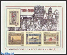 Azerbaijan 1999 80 Years Stamps S/s Imperforated, Mint NH, Various - Stamps On Stamps - Lighthouses & Safety At Sea - Timbres Sur Timbres