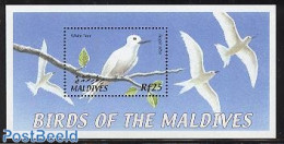 Maldives 2002 Birds S/s, White Tern, Mint NH, Nature - Birds - Maldivas (1965-...)