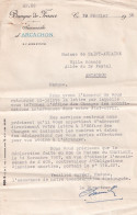 C11- LETTRE BANQUE DE FRANCE D ' ARCACHON - LE 19 FEVRIER 1958 - VILLA MONACO - ALLEE DU DOCTEUR FESTAL - Manuscrits