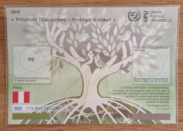 Peru 2022 IRC International Reply Coupon Mint Protect Climate , 115 ANS DES CRI - Pérou