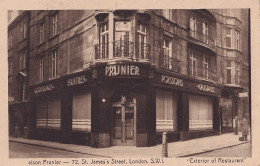  LONDON - MAISON PRUNIER - 72 ST. JAMES'S STREET - EXTERIOR OF RESTAURANT - ( 1938 - 2 SCANS ) - Autres & Non Classés