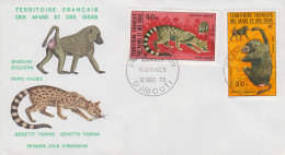 Enveloppe  FDC  1er  Jour  TERRITOIRE  FRANCAIS   Des   AFARS  Et  ISSAS   Animaux  Sauvages   1973 - Otros & Sin Clasificación