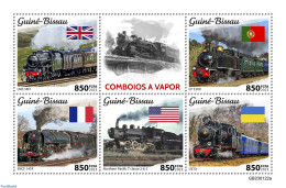 Guinea Bissau 2023 Steam Trains, Mint NH, Transport - Railways - Treinen