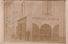 F8-33) LANGON - CARTE PHOTO DU COMMERCE DE PORCELAINES FAIENCES  G. LAFITTE - (2 SCANS ) - Langon