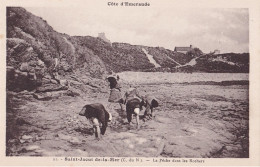 F10-22) SAINT JACUT DE LA MER - LA PECHE DANS LES ROCHERS - ( 2 SCANS ) - Saint-Jacut-de-la-Mer