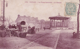 F11-59) DENAIN (NORD) LA  PLACE GAMBETTA - LE MARCHE - ( ANIMEE - ETALS ) - Denain