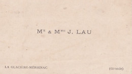F12- MERIGNAC (GIRONDE) LA GLACIERE -  Mr & Mme  J. LAU  - ( 2 SCANS ) - Visiting Cards