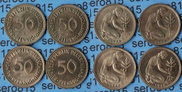 50 Pfennig Complete Set Year 1969 All Mintmarks (D,F,G,J) Jäger Nr. 424   (415 - Otros – Europa