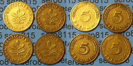 5 Pfennig Complete Set Year 1949 All Mintmarks (D,F,G,J) Jäger 377  (461 - Otros – Europa