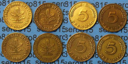 5 Pfennig Complete Set Year 1966 All Mintmarks (D,F,G,J) Jäger 382    (463 - Sonstige – Europa
