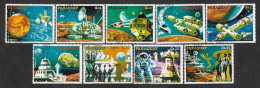 SD)1978 PARAGUAY SPACE SERIES, FUTURE SPACE PROJECTS, 9 CTO STAMPS - Paraguay