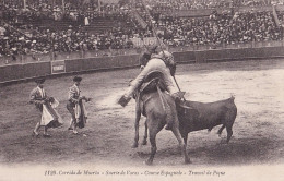 33) LANGON - CORRIDA DE MUERTA - SUERTE DE VARAS - COURSE ESPAGNOLE - TRAVAIL DE PIQUE - EDIT. GAUTREAU - 2 SCANS - Langon