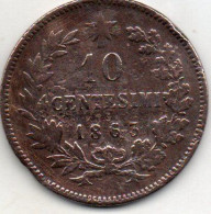 10 Centesimi 1863 - 1861-1878 : Vittoro Emanuele II