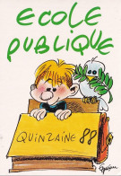 B20-  ECOLE PUBLIQUE QUINZAINE 1988 - ILLUSTRATEUR GUERIN  - EDIT. LA LIGUE - ( 2 SCANS ) - Schulen