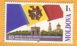 2001  Moldova Moldavie   10 Years Of The Declaration Of Independence 1v Mint - Moldova