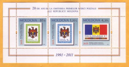 2011 Moldova Moldavie  20 Years Of The First Postage Stamps  Sheet Mint - Moldova