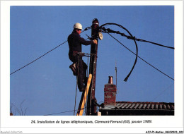 AJJP1-0012 - METIER - INSTALLATION DE LIGNES TELEPHONIQUES - CLERMONT-FERRAND - JANVIER 1989 - Industry