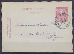 EP Carte-lettre 10c (N°46) Càd ROCLENGE /29 MARS 1894 Pour Xx (au Dos: Càd Arrivée LIEGE) - Postbladen