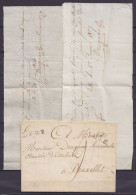 L. Datée 28 Décembre 1826 De LILLE Pour BRUXELLES - Griffe "57 / LILLE" + "L.F.R.1" - Port "9" + 2 Reçus - 1815-1830 (Holländische Periode)