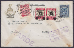 Colombie - L. Par Avion  Affr. 45cs Càpt "CORREO AEREO /24.VI.1939/ CALI" Pour PARIS - Griffes "TARDE" & [POR AVION / CO - Kolumbien
