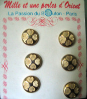 Bouton Fleur Quatre Pétales Métal Doré X 6 - FRAIS DU SITE DEDUITS - Buttons