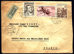 TCHECOSLOVAQUIE - 1955 - PAR AVION - POUR LA FRANCE - Lettres & Documents