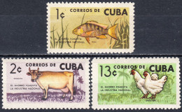 CUBA 1964, FAUNA, FISH, COW, BIRD, COMPLETE MNH SERIES With GOOD QUALITY, *** - Nuevos