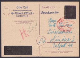 Esslingen: DR P314 II, O, Marke + Spruch überdruckt, Roter Ra "Gebühr Bezahlt", 11.9.46, Bedarfs-Drucksache - Lettres & Documents