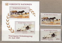 UNO Wien 1985 40th Anniversary MNH(**) Mi 51-52 Bl 2 #34033 - ONU