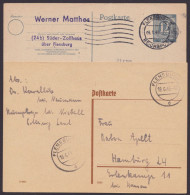 Flensburg: Karte Mit Altem Reichspost-Stempel 3.1.48 Und Bedarfskarte 18.6.45!, Ansehen! - Storia Postale