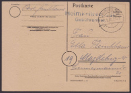 Frankfurt/M.: Bedarf, O, 3.9.46, L2 "Heimkehrerpost, Gebührenfrei" - Lettres & Documents