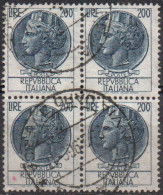 Italia 1959-2004 7 Quartine Usate - Blocks & Kleinbögen