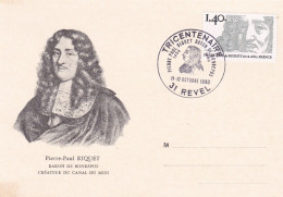 1980-300 Ans De La Mort  De J-Paul RIQUET (Baron De Monrepos,Créateur Canal Du Midi)..timbre Concordant, Cachet REVEL-31 - Cachets Commémoratifs