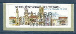 Vignette De Distributeur LISA - ATM - Aix En Provence - Journées Européennes Du Patrimoine - 2010-... Illustrated Franking Labels