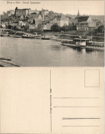 Ansichtskarte Pirna Schloss Sonnenstein, Dampfer Anlegestelle 1917 - Pirna