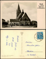 Ansichtskarte Barth Marktplatz, Kirche 1956 - Barth