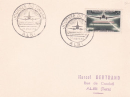 1959--Journée Du Timbre 1959--Service Aéropostal De Nuit (avion) ..timbre Concordant, Cachet ALBI-81 - Cachets Commémoratifs