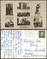 Hildesheim Mehrbild-AK Mit Post Am Hauptbahnhof, Kirchen, Kehrwieder-Turm 1959 - Hildesheim