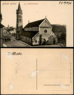 Ansichtskarte Schwäbisch Gmünd St. Johanniskirche, Straße 1928 - Schwäbisch Gmünd