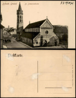 Ansichtskarte Schwäbisch Gmünd St. Johanniskirche, Straße 1928 - Schwaebisch Gmünd