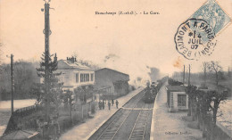 BEAUCHAMP (Val-d'Oise) - Beauchamps - La Gare - Arrivée Du Train - Voyagé 1907 (2 Scans) - Beauchamp