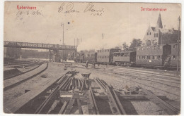 Kobenhavn - Jernbaneterrainet - (Danmark) - 1906 - Railroad-station, Steamlocomotive, Train - Danemark