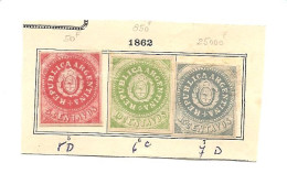 Timbres Argentine Lot N° 5-6-et 7 Neufs Charnieres Filets Impeccables - Ongebruikt