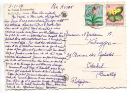 Congo Goma Oblit. Keach 8A2 Sur C.O.B. 307 + 314 Sur Carte Postale Vers Stockel Le 03/03/1957 - Cartas & Documentos