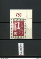 Saarland, Xx, 400 Ecke Rechts Oben - Unused Stamps