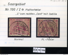 Saargebiet , 100 I , PLF / Abart - Siehe Foto - Used Stamps