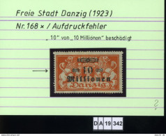 Deutsches Reich,  Danzig , 168 , PLF / Abart - Siehe Foto  - Postfris
