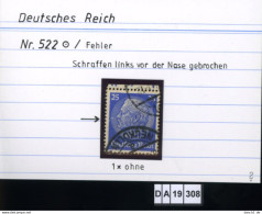 Deutsches Reich , 522 , PLF / Abart - Siehe Foto - Errors & Oddities