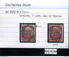 Deutsches Reich , 520 , PLF / Abart - Siehe Foto - Errors & Oddities